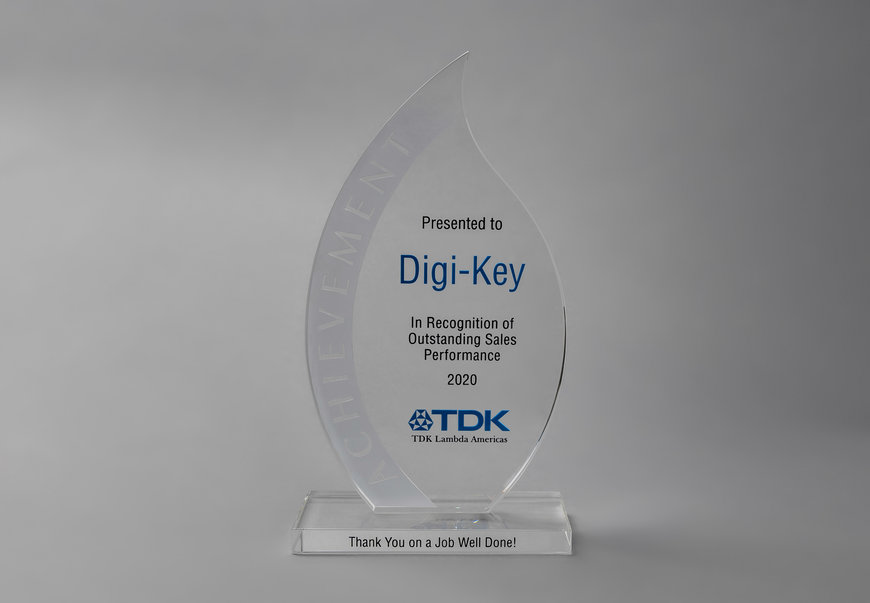 Digi-Key Electronics Recognized for Outstanding Sales Performance by TDK-Lambda